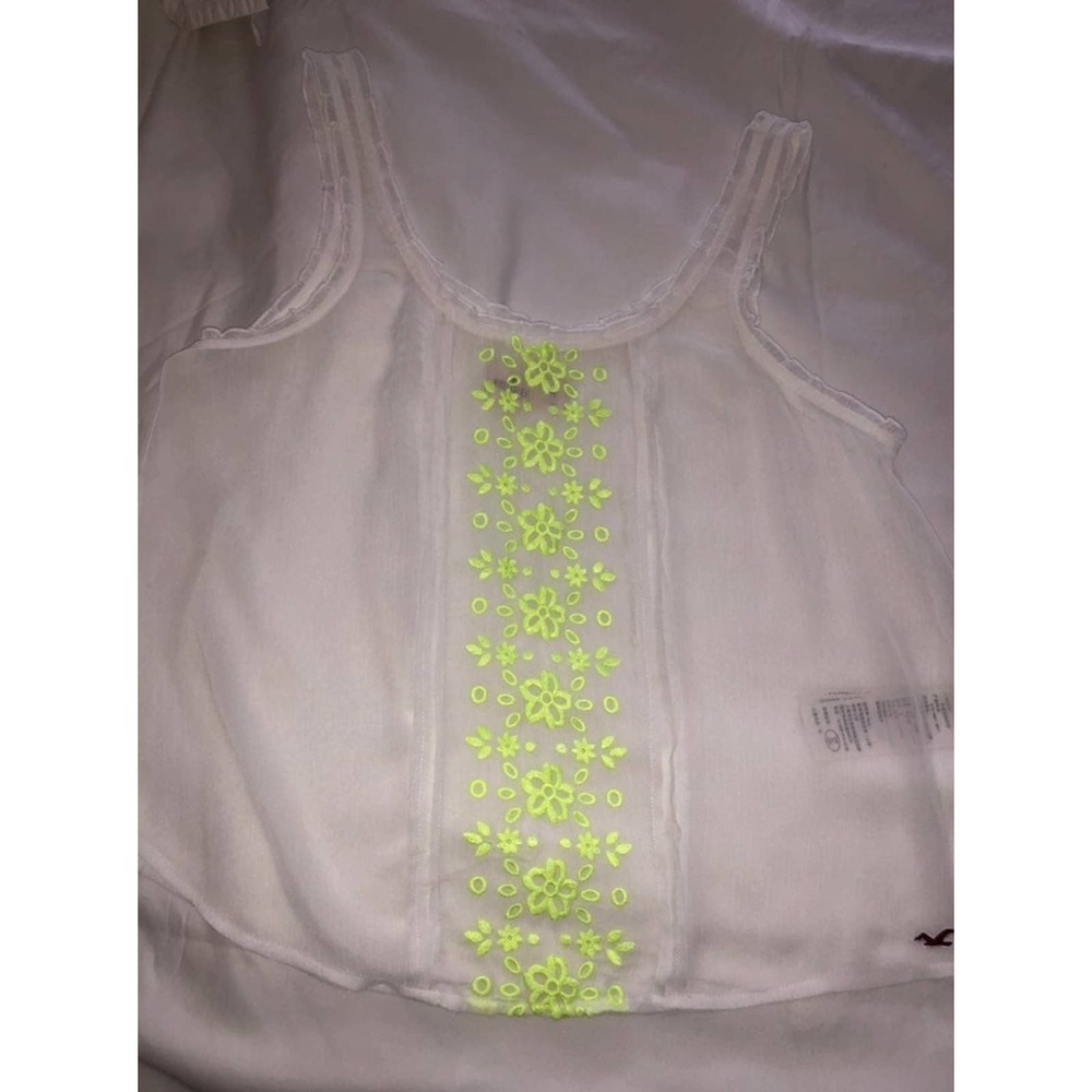 Hollister Yellow Neon Floral Top